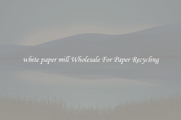 white paper mill Wholesale For Paper Recycling