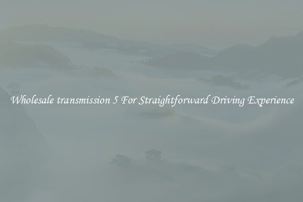 Wholesale transmission 5 For Straightforward Driving Experience