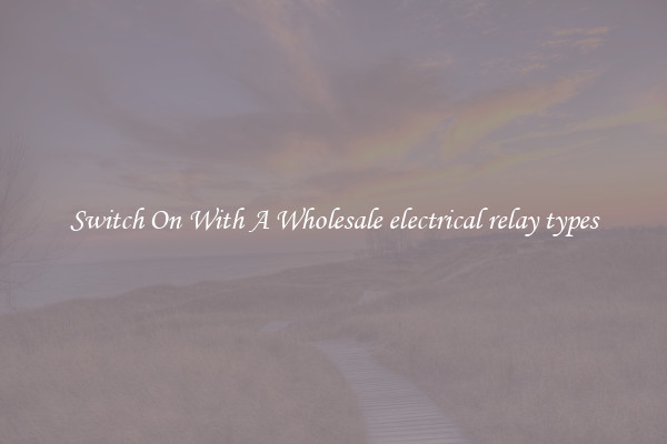 Switch On With A Wholesale electrical relay types