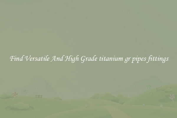 Find Versatile And High Grade titanium gr pipes fittings