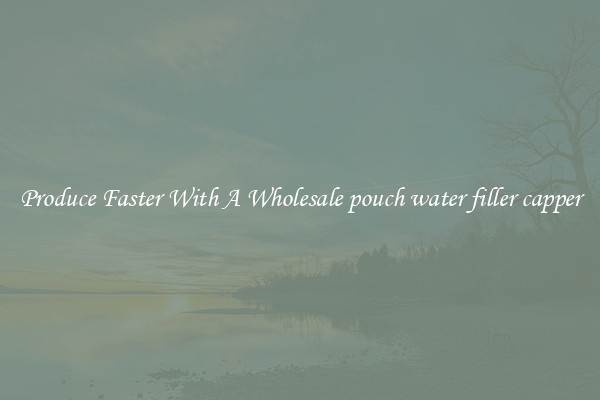 Produce Faster With A Wholesale pouch water filler capper