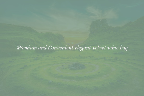 Premium and Convenient elegant velvet wine bag