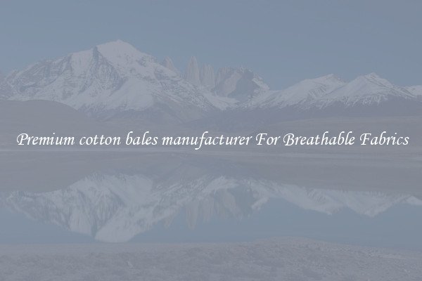 Premium cotton bales manufacturer For Breathable Fabrics