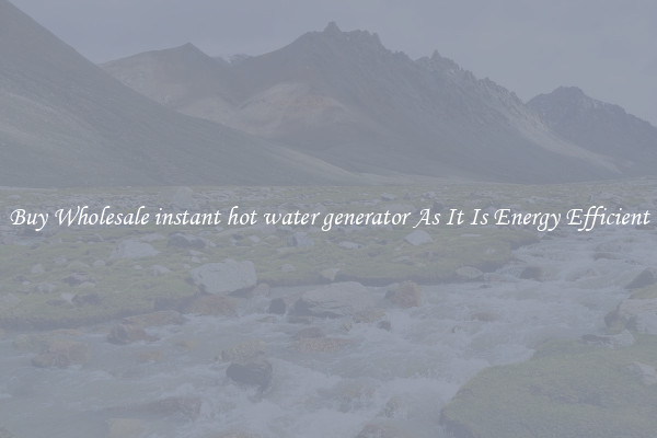 Buy Wholesale instant hot water generator As It Is Energy Efficient