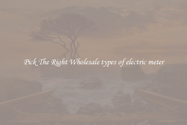 Pick The Right Wholesale types of electric meter