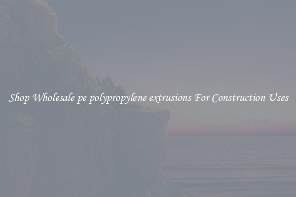 Shop Wholesale pe polypropylene extrusions For Construction Uses