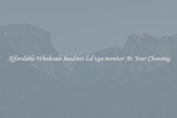 Affordable Wholesale headrest lcd vga monitor At Your Choosing
